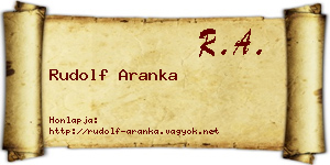 Rudolf Aranka névjegykártya